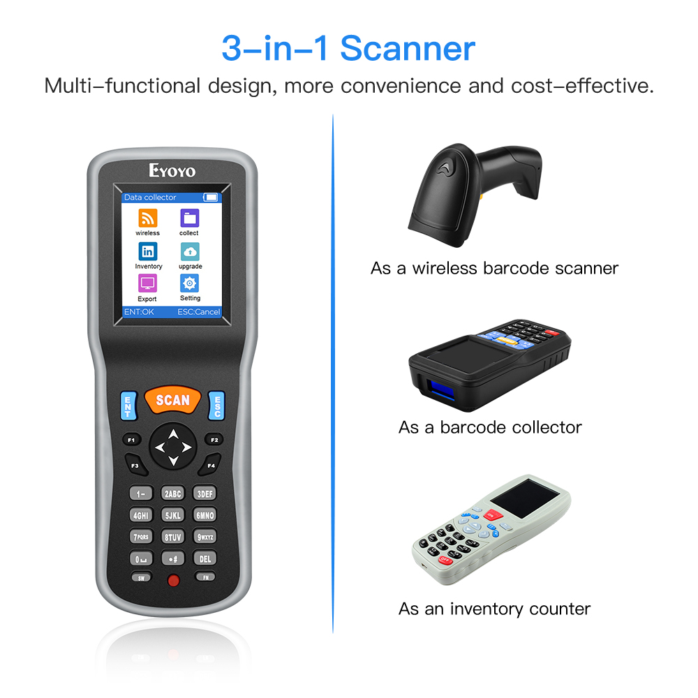 Eyoyo 1D Wireless Barcode Scan - Document Scanner Portable 评论和价格