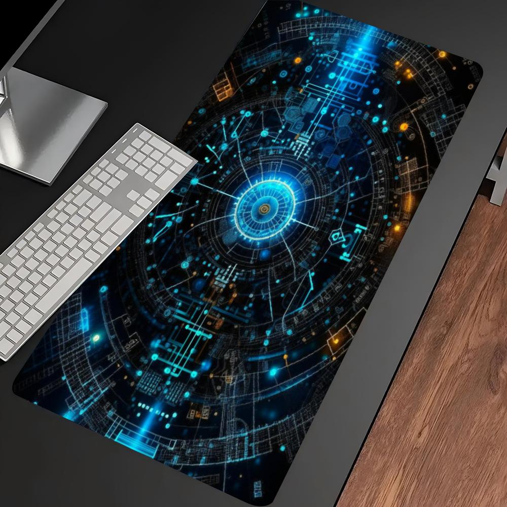 Blue Tech Circuit Cyber Patter - Tech Accessories For Home Office 评论和价格