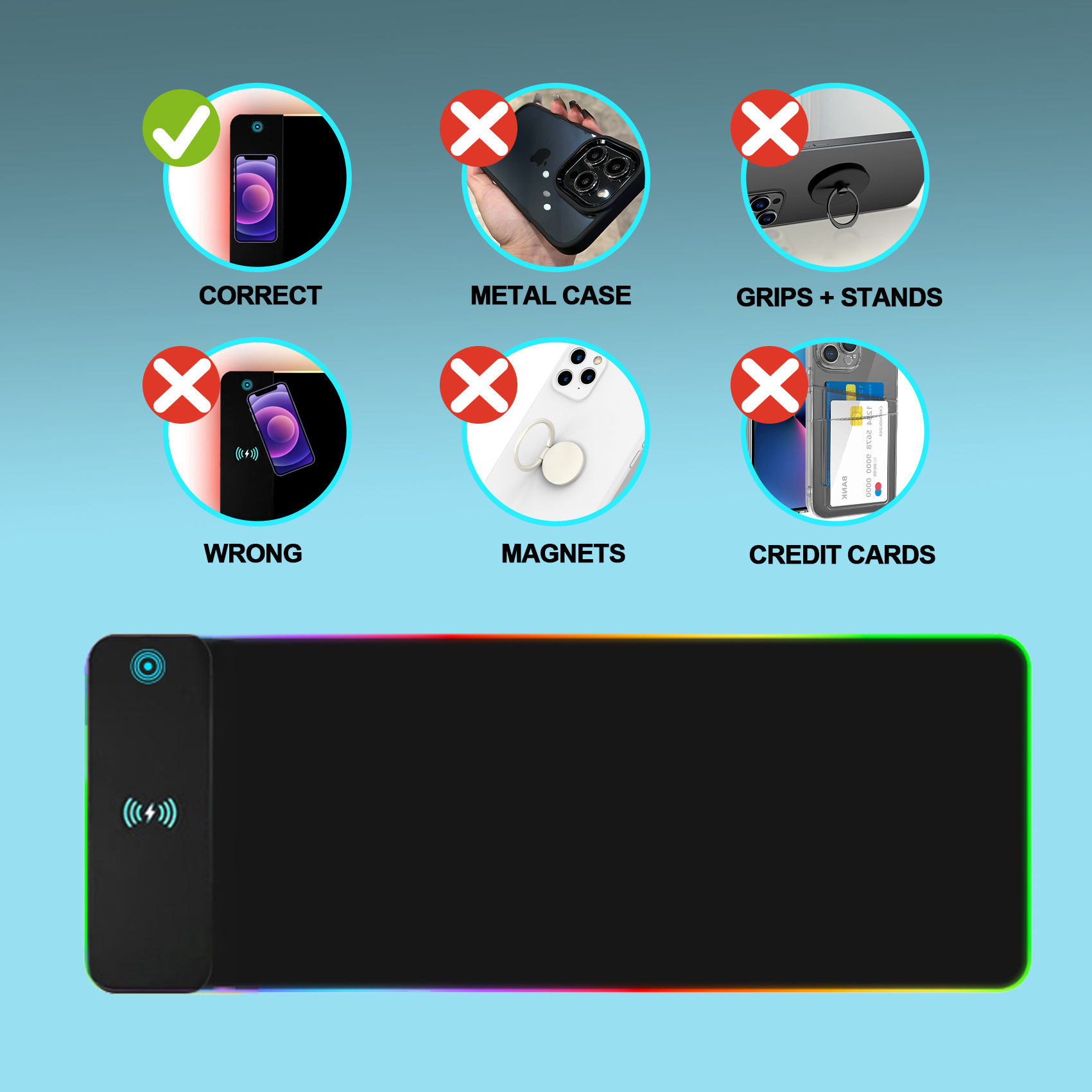 Wireless Charging RGB Gaming M - Mouse Charging Pad 评论和价格